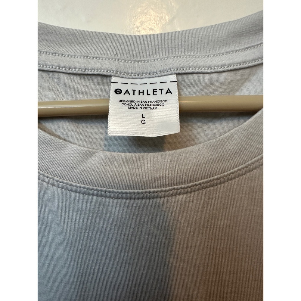 Athleta Womens Light Grey Sleeveless Muscle Tank Top Crew Neck Activewear Large - Picture 2 of 4